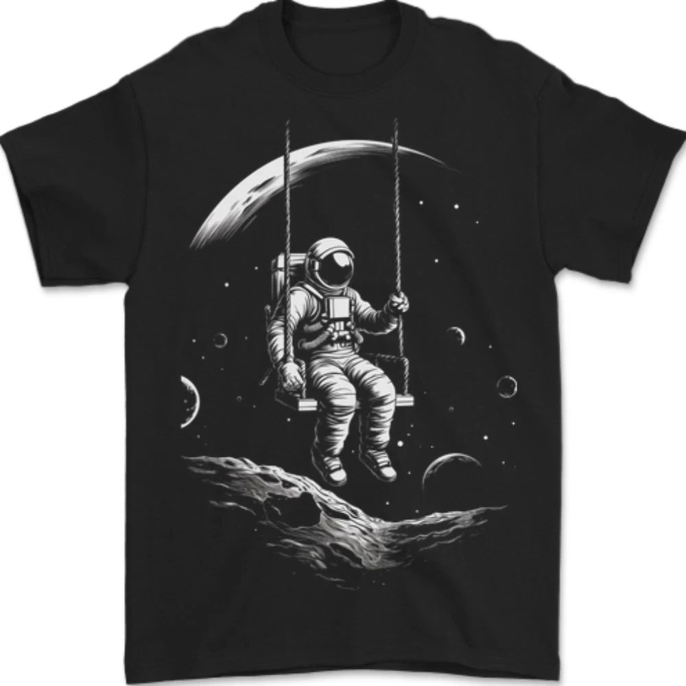 Space Swing Astronaut Spaceman Moon Fantasy Mens T-Shirt 100% Cotton