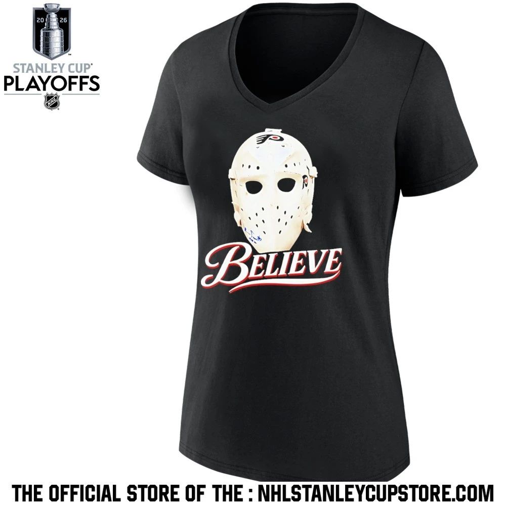 Parent Ice Hockey Mask Believe The Philadelphia Flyers Shirt