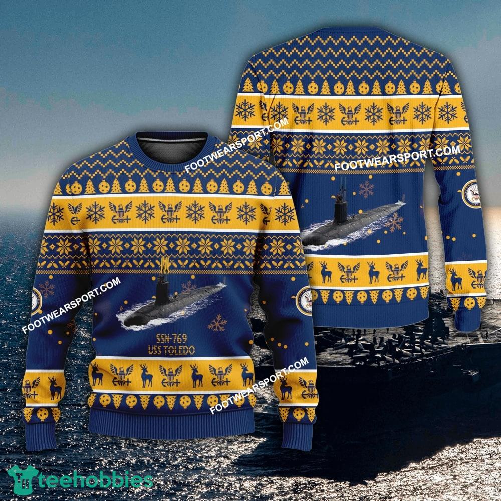 US Navy USS Toledo SSN-769 Knitted Xmas 3D Sweater Gift Veteran