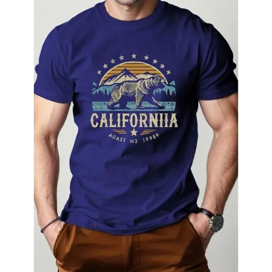vintage California Grizzly Bear pure cotton men's Tshirt comfort fit Made in USA