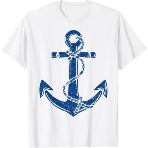 vintage distressed nautical grungy navy blue anchor rope art T-Shirt Made in USA Hoodie, Sweatshirt | DripVista.com