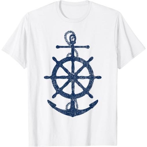 vintage distressed sail boating nautical grungy navy anchor T-Shirt Made in USA Hoodie, Sweatshirt | DripVista.com