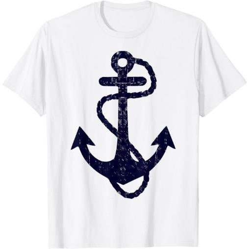vintage distressed sailing boat nautical grungy navy anchor T-Shirt Made in USA Hoodie, Sweatshirt | DripVista.com