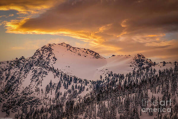 Winter Sunset Mount Tallac Print
